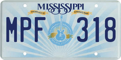 MS license plate MPF318