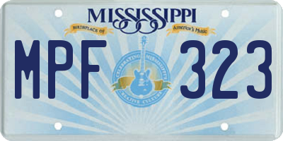 MS license plate MPF323