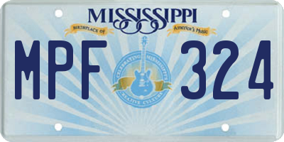 MS license plate MPF324