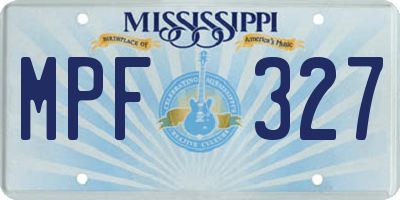 MS license plate MPF327