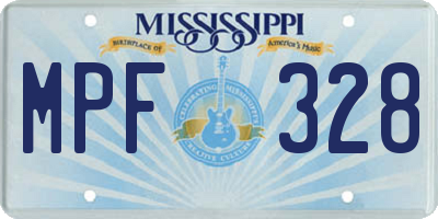 MS license plate MPF328