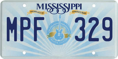MS license plate MPF329