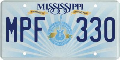 MS license plate MPF330