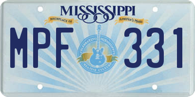 MS license plate MPF331