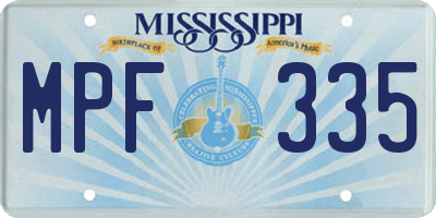 MS license plate MPF335
