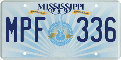 MS license plate MPF336