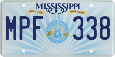 MS license plate MPF338
