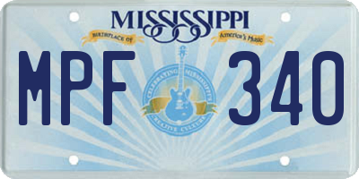 MS license plate MPF340