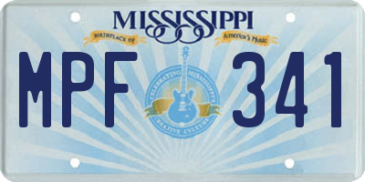MS license plate MPF341