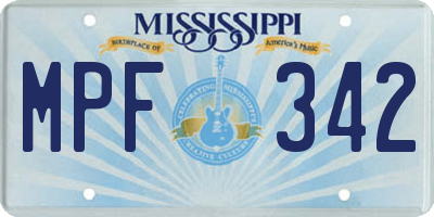 MS license plate MPF342