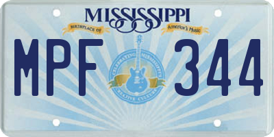 MS license plate MPF344
