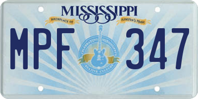 MS license plate MPF347