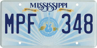 MS license plate MPF348