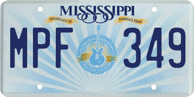 MS license plate MPF349