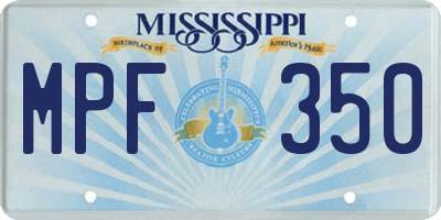 MS license plate MPF350