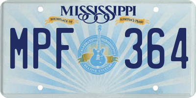 MS license plate MPF364
