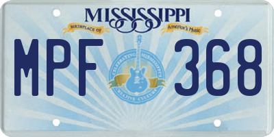 MS license plate MPF368