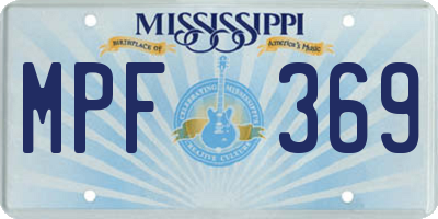 MS license plate MPF369