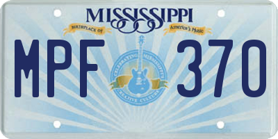 MS license plate MPF370