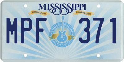 MS license plate MPF371