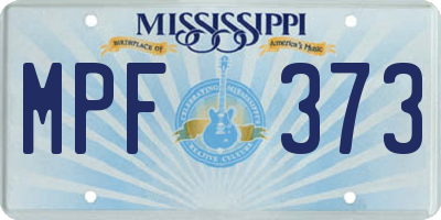 MS license plate MPF373
