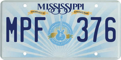 MS license plate MPF376