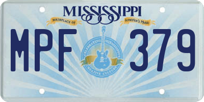MS license plate MPF379
