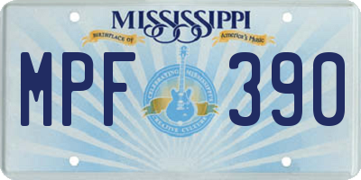 MS license plate MPF390