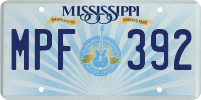 MS license plate MPF392