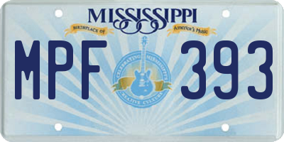 MS license plate MPF393