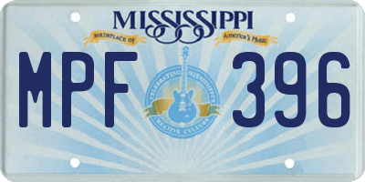 MS license plate MPF396