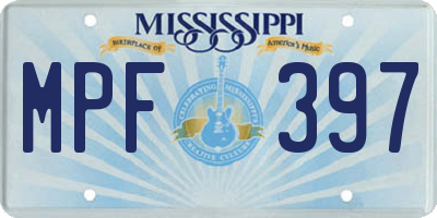 MS license plate MPF397