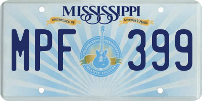 MS license plate MPF399