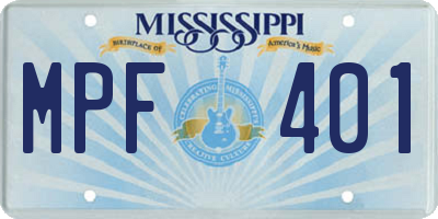 MS license plate MPF401