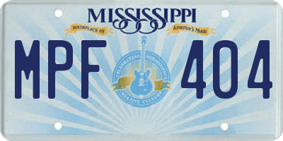 MS license plate MPF404
