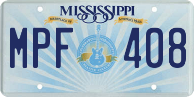 MS license plate MPF408