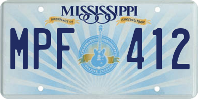 MS license plate MPF412