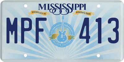 MS license plate MPF413