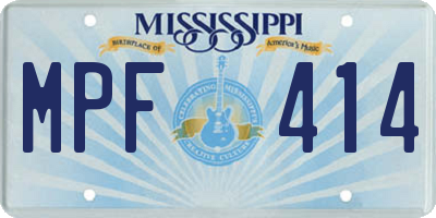 MS license plate MPF414