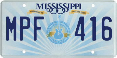 MS license plate MPF416