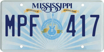 MS license plate MPF417