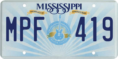 MS license plate MPF419