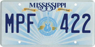 MS license plate MPF422