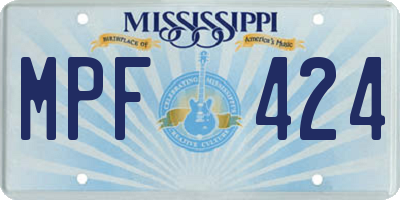 MS license plate MPF424