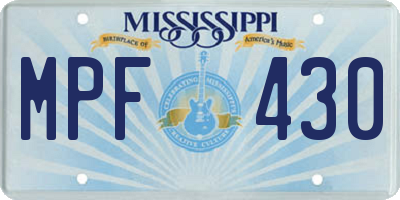MS license plate MPF430