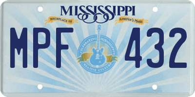 MS license plate MPF432