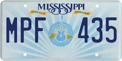 MS license plate MPF435