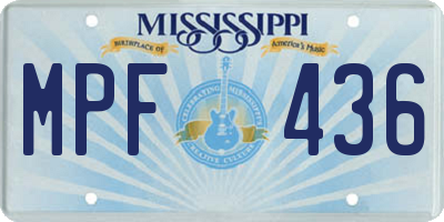 MS license plate MPF436