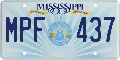 MS license plate MPF437
