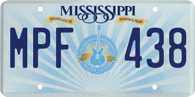 MS license plate MPF438